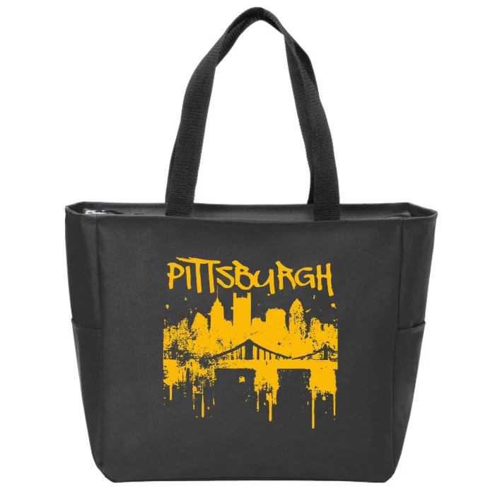 Pittsburgh Steel City Skyline Zip Tote Bag