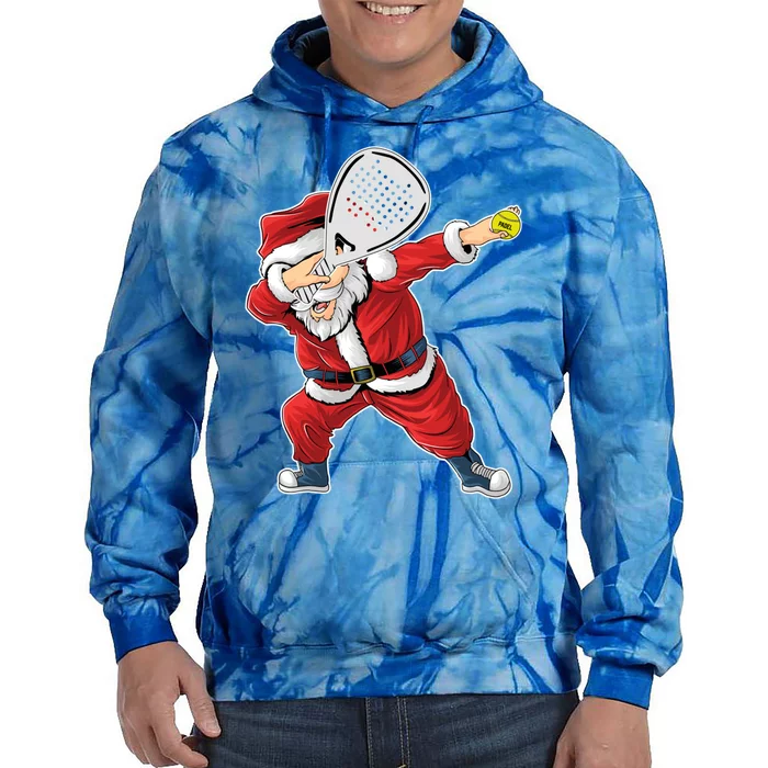 Padel Santa Claus Dabbing Padel Christmas Sweater Xmas Funny Gift Tie Dye Hoodie