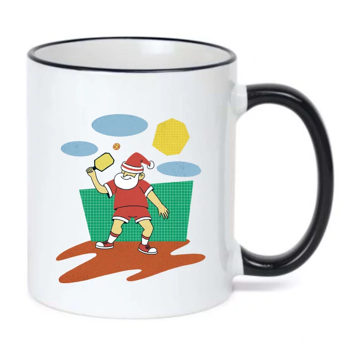 Pickleball Santa Claus Black Color Changing Mug