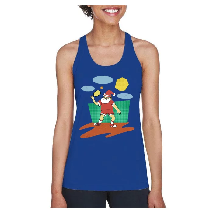 Pickleball Santa Claus Women's Racerback Tank