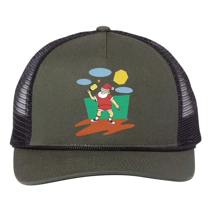 Pickleball Santa Claus Retro Rope Trucker Hat Cap