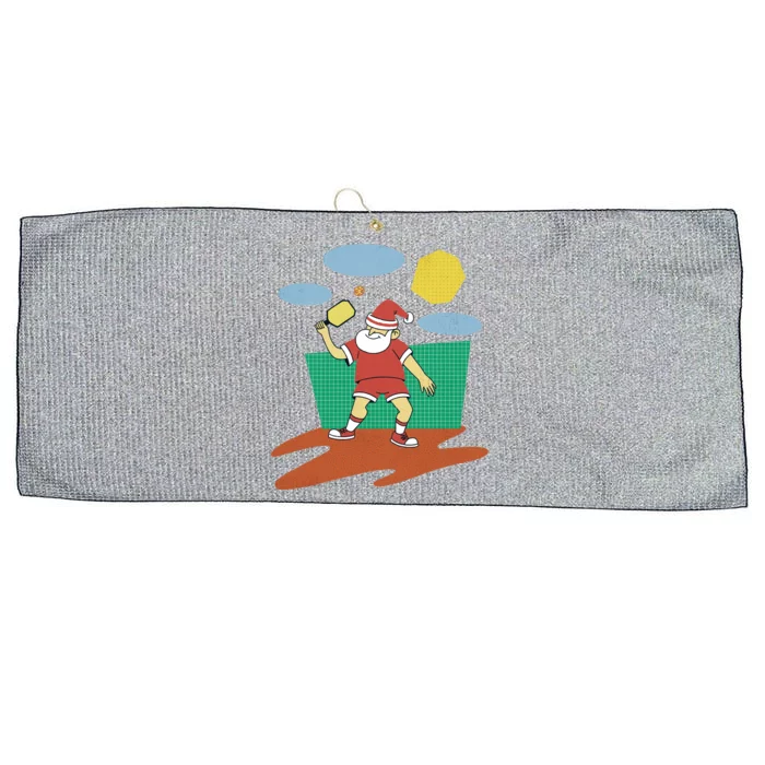 Pickleball Santa Claus Large Microfiber Waffle Golf Towel