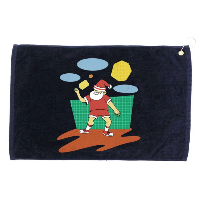 Pickleball Santa Claus Grommeted Golf Towel