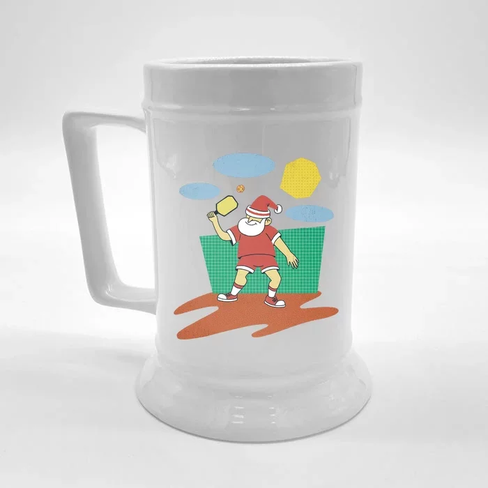 Pickleball Santa Claus Front & Back Beer Stein