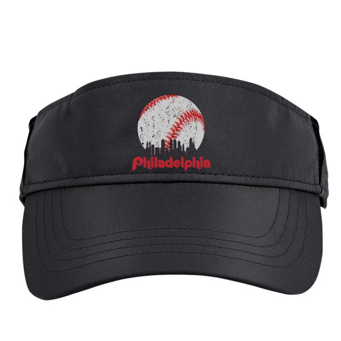 Philadelphia Skyline Cityscape Adult Drive Performance Visor