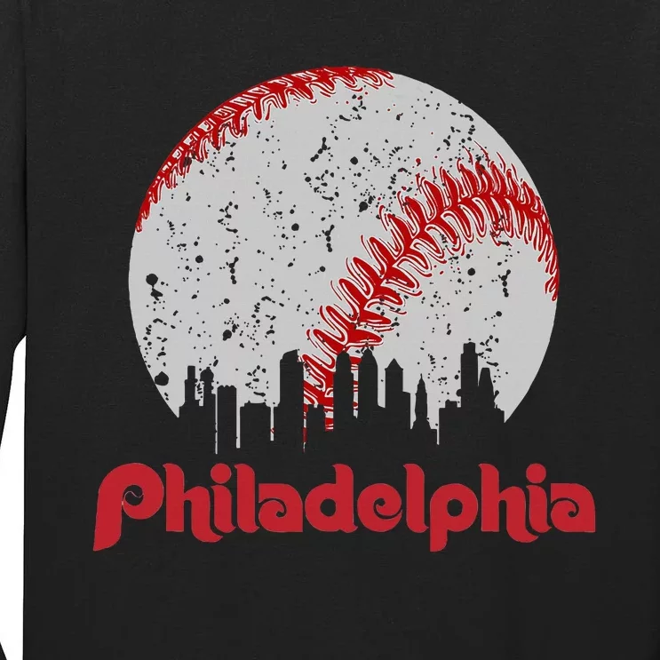 Philadelphia Skyline Cityscape Tall Long Sleeve T-Shirt