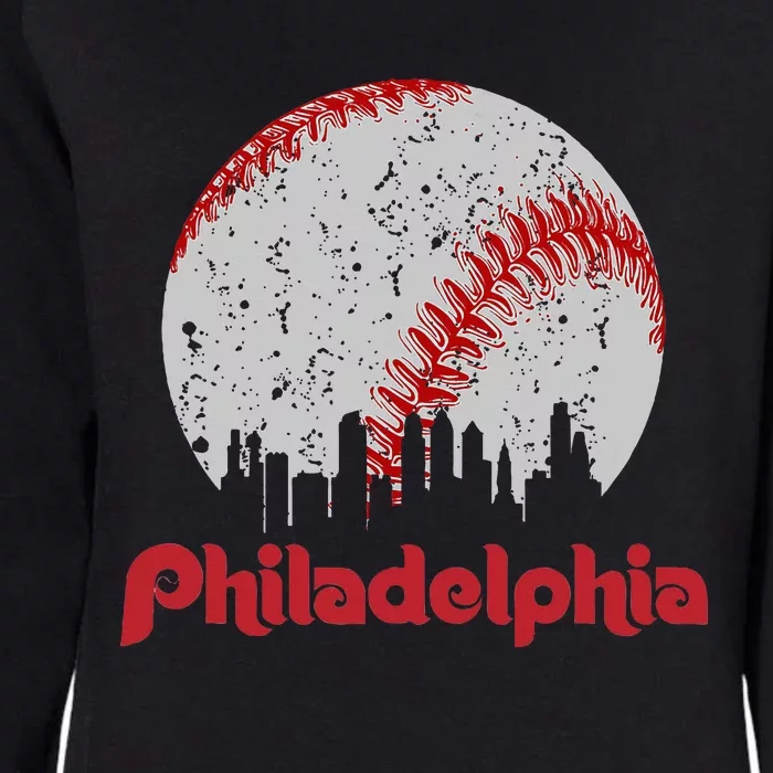 Philadelphia Skyline Cityscape Womens California Wash Sweatshirt