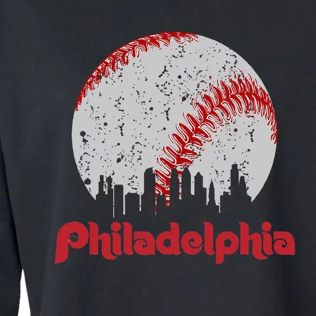 Philadelphia Skyline Cityscape Cropped Pullover Crew