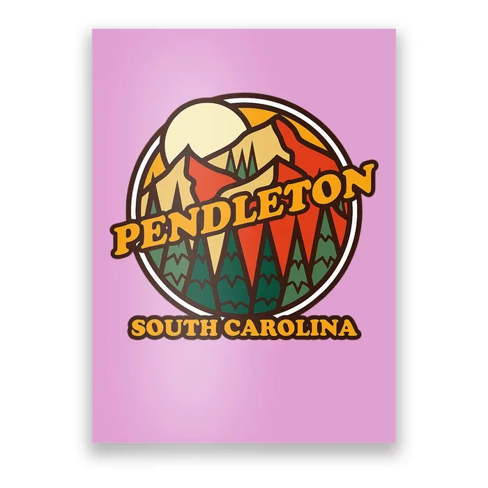 Pendleton South Carolina Mountain Hiking Souvenir Poster