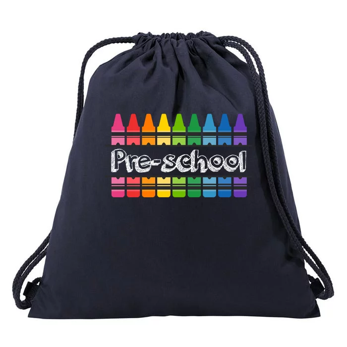 Pre School Colorful Crayons Back To School Drawstring Bag