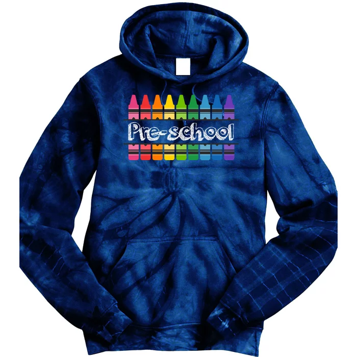 Pre School Colorful Crayons Back To School Tie Dye Hoodie