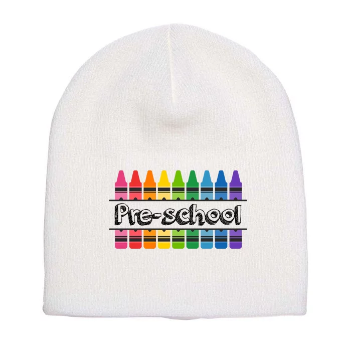 Pre School Colorful Crayons Back To School Short Acrylic Beanie