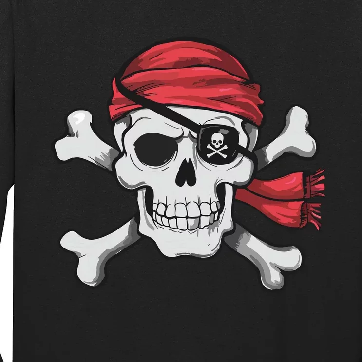 Pirate Skull Crossbones Halloween Costume Long Sleeve Shirt