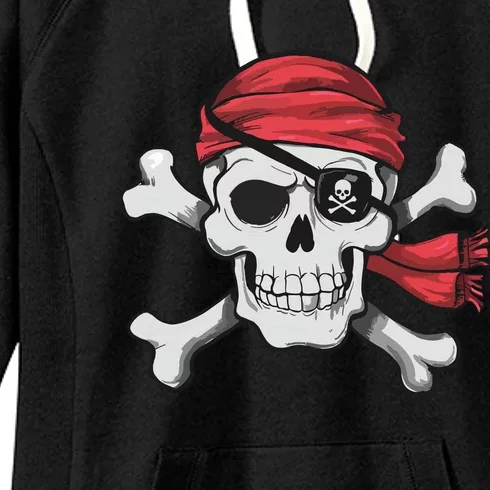 Pirate Skull Crossbones Halloween Costume Women's Fleece Hoodie