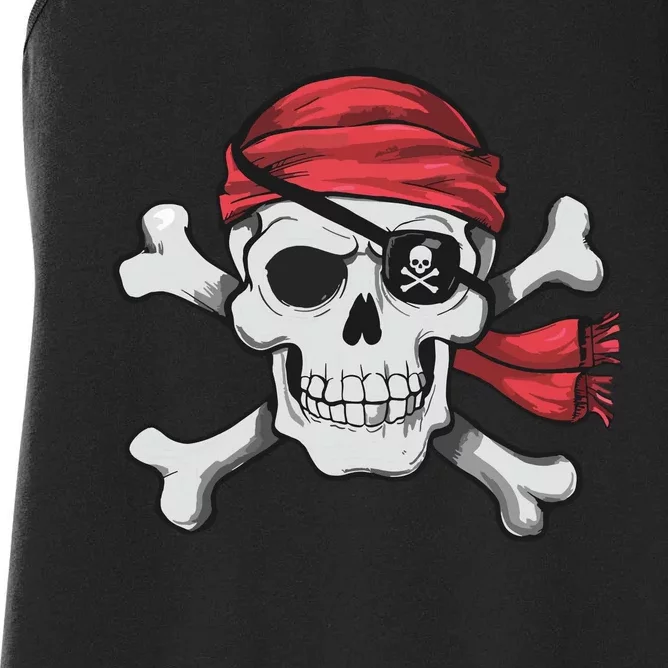 Pirate Skull Crossbones Halloween Costume Women's Racerback Tank