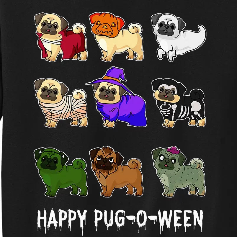 Pugoween Spooky Costume Happy Pug Halloween Gift Tall Sweatshirt