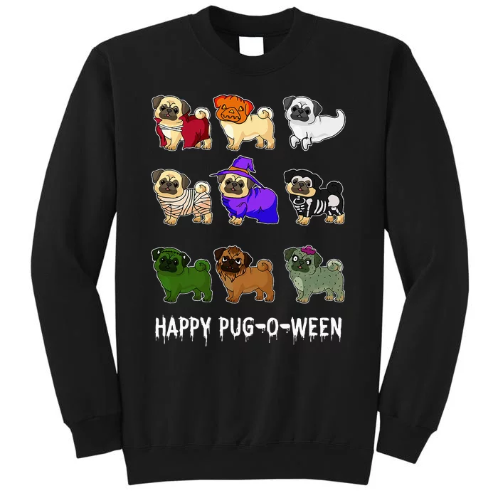 Pugoween Spooky Costume Happy Pug Halloween Gift Tall Sweatshirt