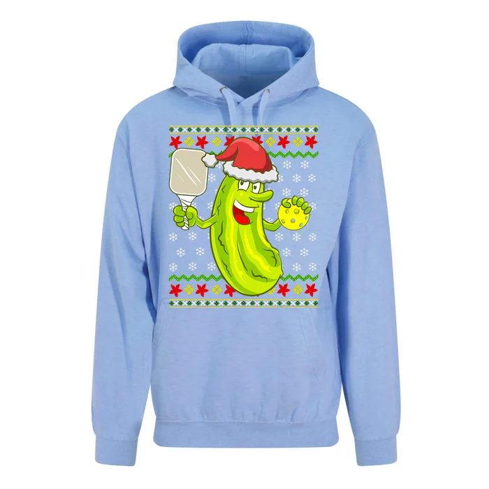 Pickleball Santa Claus Ugly Christmas Sweater Pattern Unisex Surf Hoodie