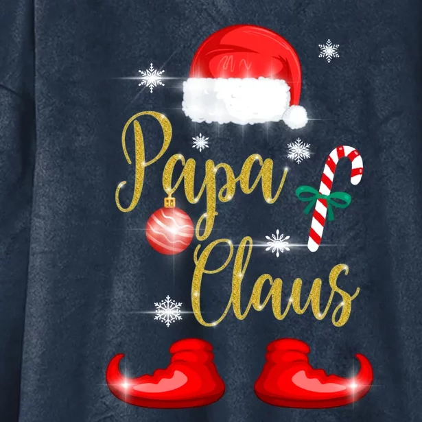 Papa Santa Claus Father Matching Family Christmas Pj For Dad Gift Hooded Wearable Blanket