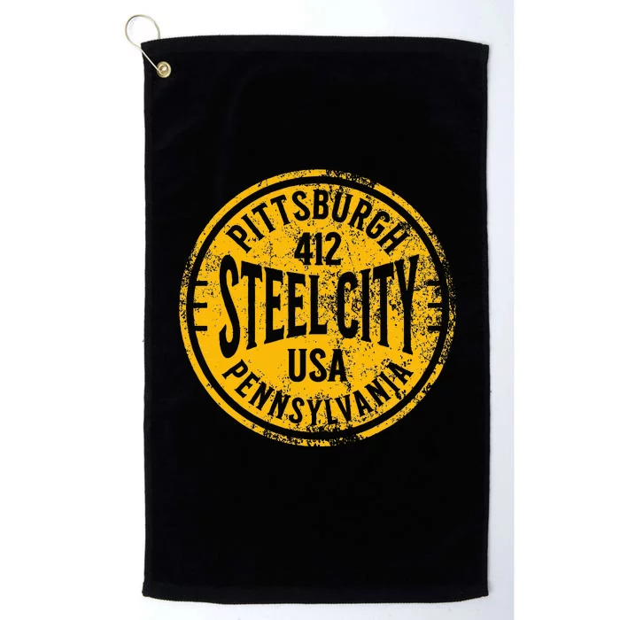 Pittsburgh Steel City Pennsylvania 412 Home Vintage Platinum Collection Golf Towel