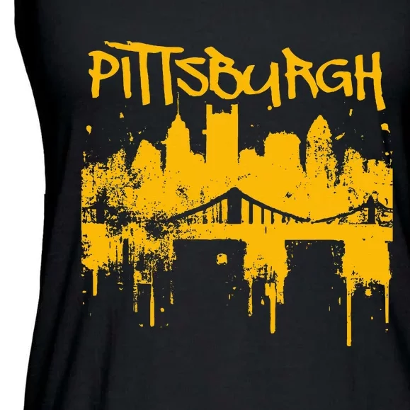 Pittsburgh Steel City Skyline Ladies Essential Flowy Tank