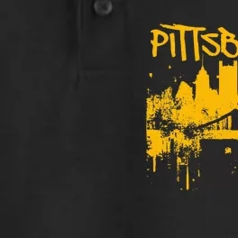 Pittsburgh Steel City Skyline Dry Zone Grid Performance Polo