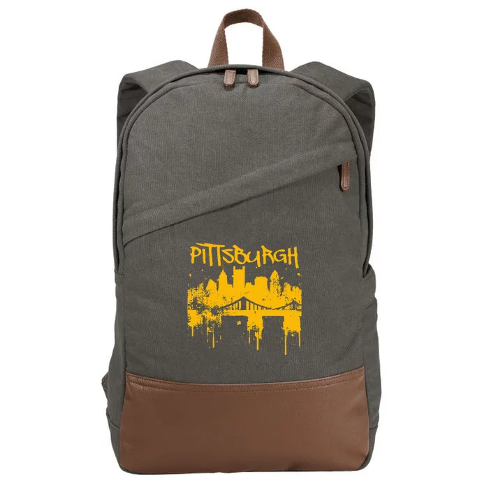 Pittsburgh Steel City Skyline Cotton Canvas Backpack