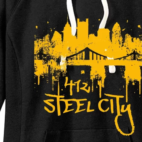 Pittsburgh Steel City Skyline Women's Fleece Hoodie