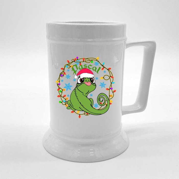 Pascal Santa Christmas Lights Santa Pascal Frog Christmas Front & Back Beer Stein