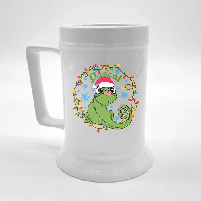 Pascal Santa Christmas Lights Santa Pascal Frog Christmas Front & Back Beer Stein