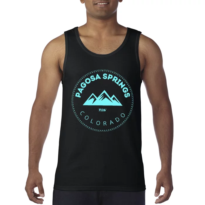 Pagosa Springs Colorado Mountain Town Elevated CO Skiing Tank Top