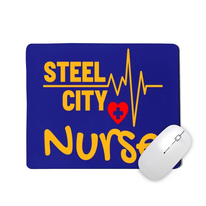 Pittsburgh Steel City Nurse Heartbeat Love Health Care Great Gift Mousepad