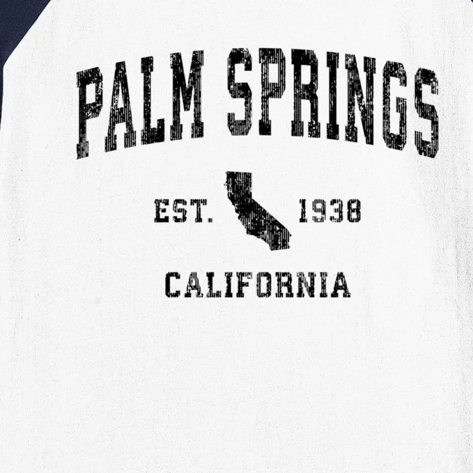 Palm Springs California Ca Vintage Established Athletic Sports Design Baseball Sleeve Shirt