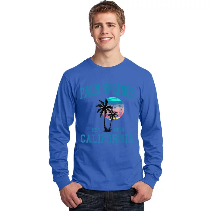 Palm Springs California Beach Vintage Palm Trees Summer Tall Long Sleeve T-Shirt