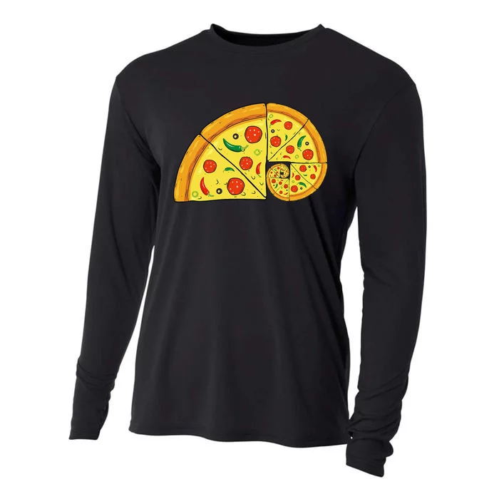 Pizza Salami Cheese Quick Math Fractions Math Teachers Cooling Performance Long Sleeve Crew