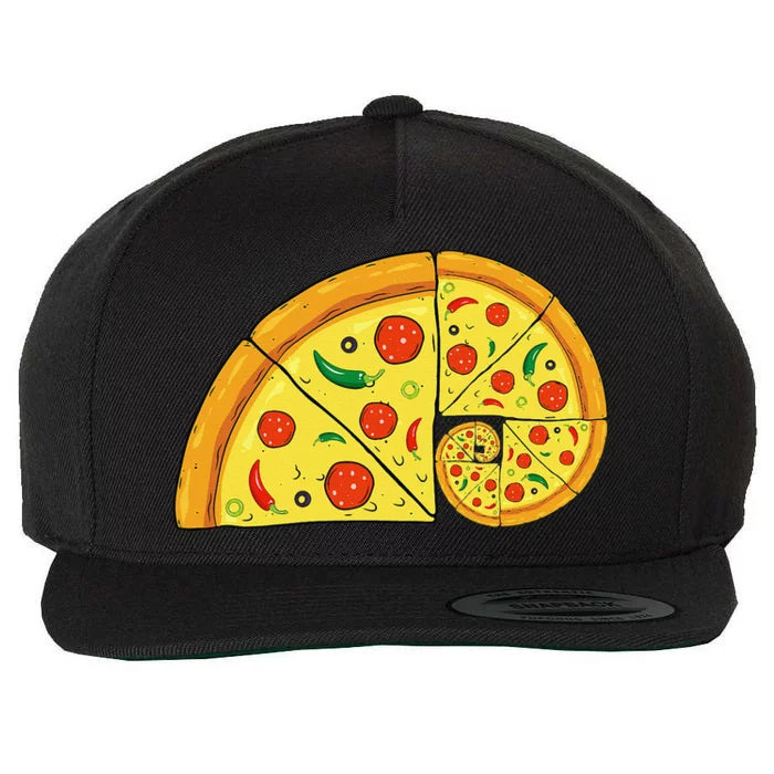 Pizza Salami Cheese Quick Math Fractions Math Teachers Wool Snapback Cap