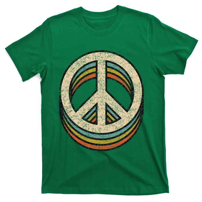 Peace Sign Cool Vintage 60s 70s 80s Women Casual T-Shirt