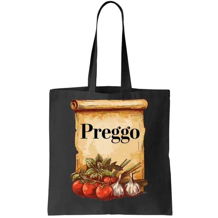 Preggo Sauce Cute Preggers Costume Pregnancy Announcement Tote Bag