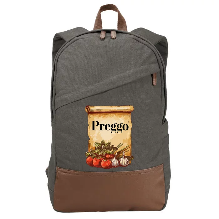 Preggo Sauce Cute Preggers Costume Pregnancy Announcement Cotton Canvas Backpack