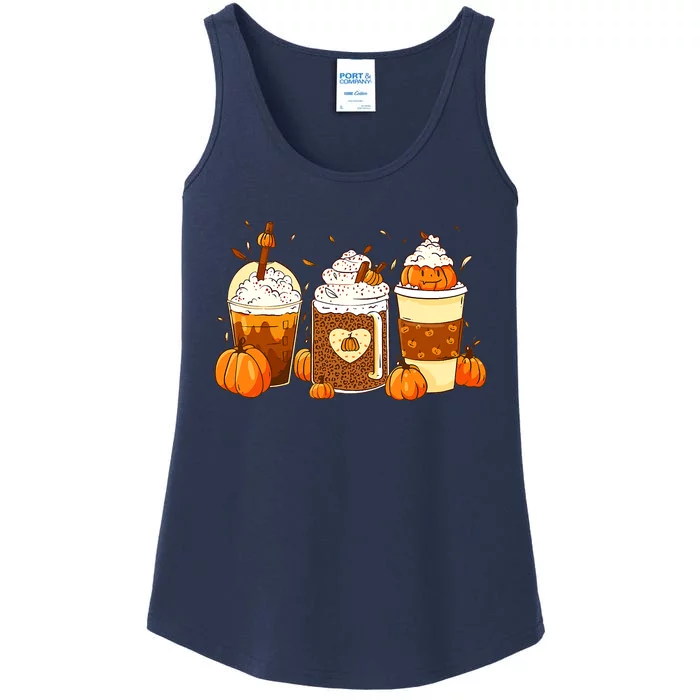 Pumpkin Spice Coffee Latte Fall Autumn Season Ladies Essential Tank