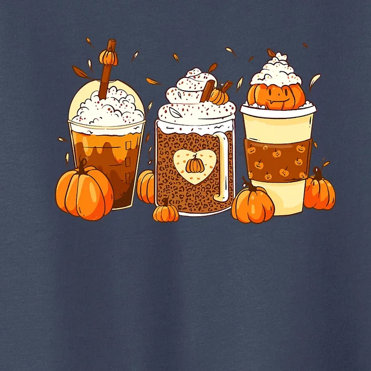 Pumpkin Spice Coffee Latte Fall Autumn Season Toddler T-Shirt