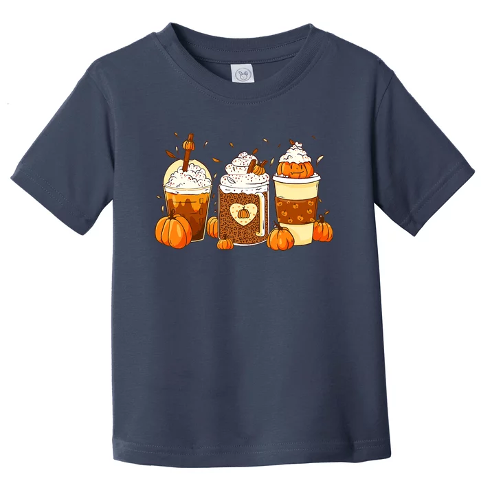 Pumpkin Spice Coffee Latte Fall Autumn Season Toddler T-Shirt