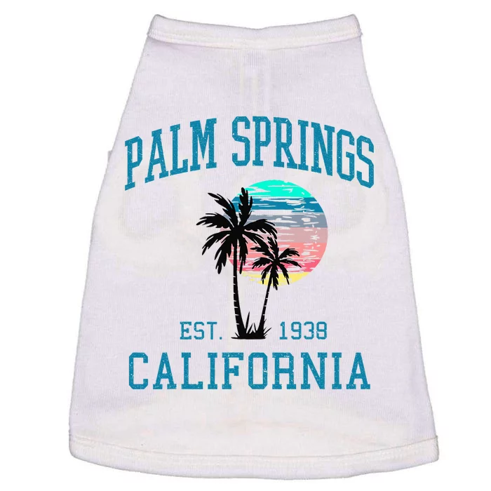 Palm Springs California Beach Vintage Palm Trees Summer Doggie Tank