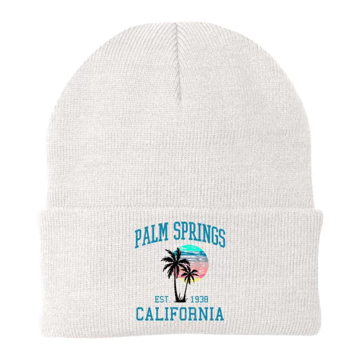 Palm Springs California Beach Vintage Palm Trees Summer Knit Cap Winter Beanie