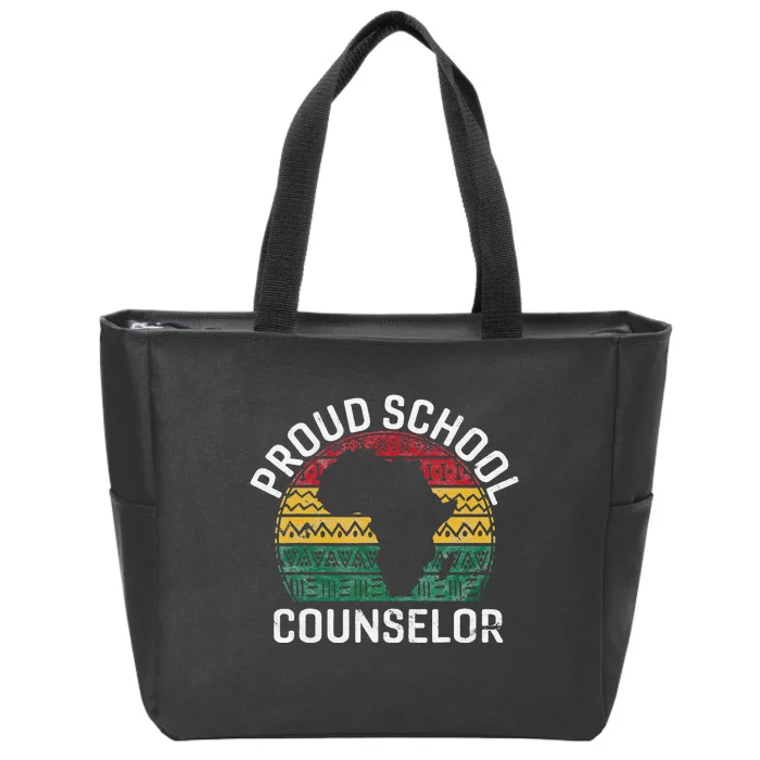 Proud School Counselor Gift Pride Black History Month Pupil Zip Tote Bag