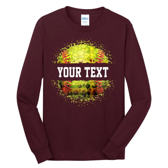 Personalized Softball Custom Name Family School Team Tall Long Sleeve T-Shirt