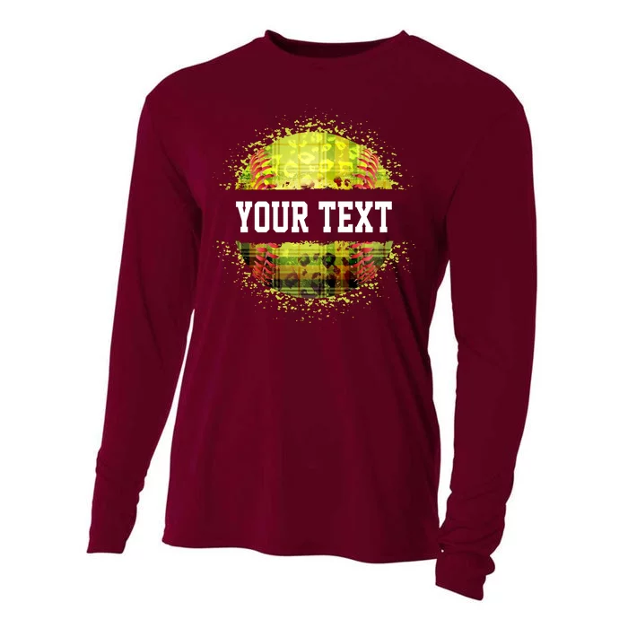 Personalized Softball Custom Name Family School Team Cooling Performance Long Sleeve Crew