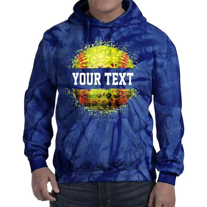 Personalized Softball Custom Name Family School Team Tie Dye Hoodie