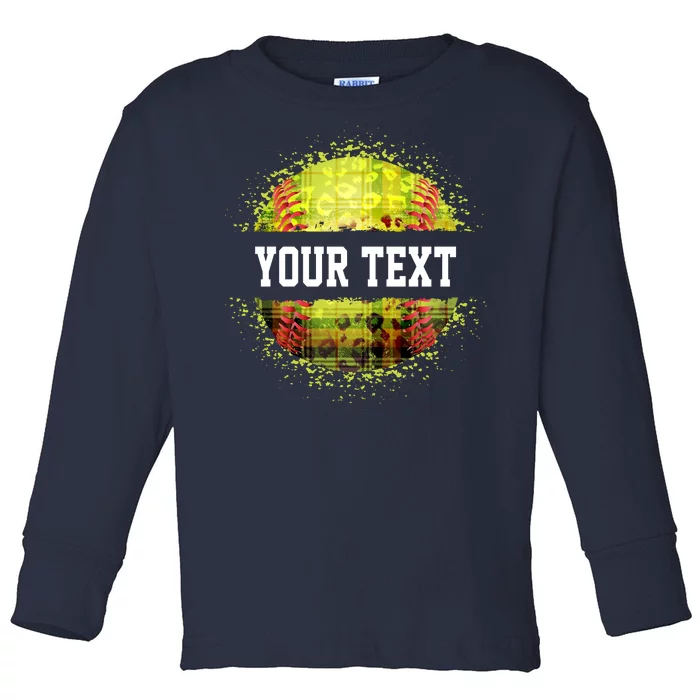 Personalized Softball Custom Name Family School Team Toddler Long Sleeve Shirt