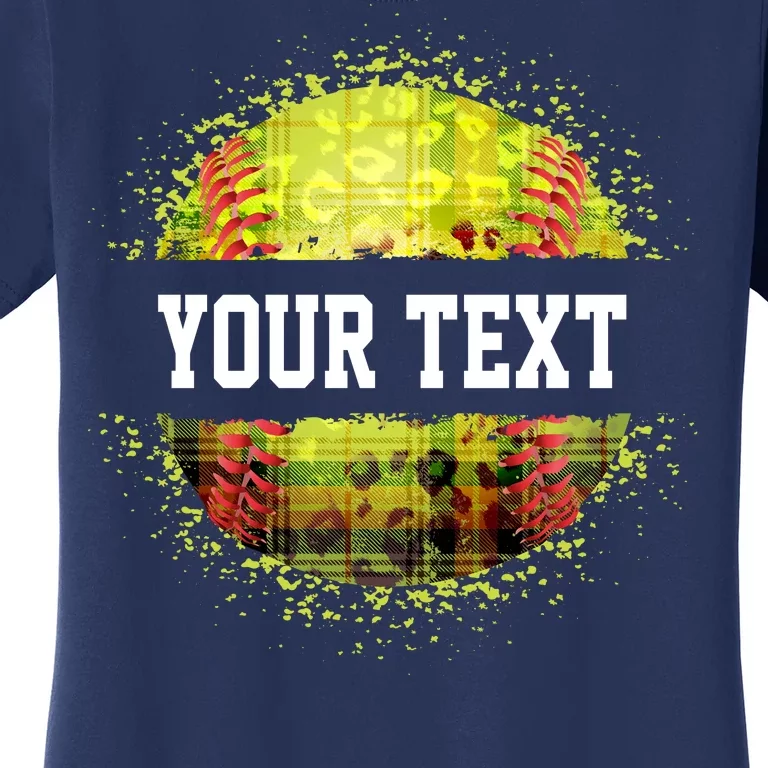 Personalized Softball Custom Name Family School Team Women's T-Shirt